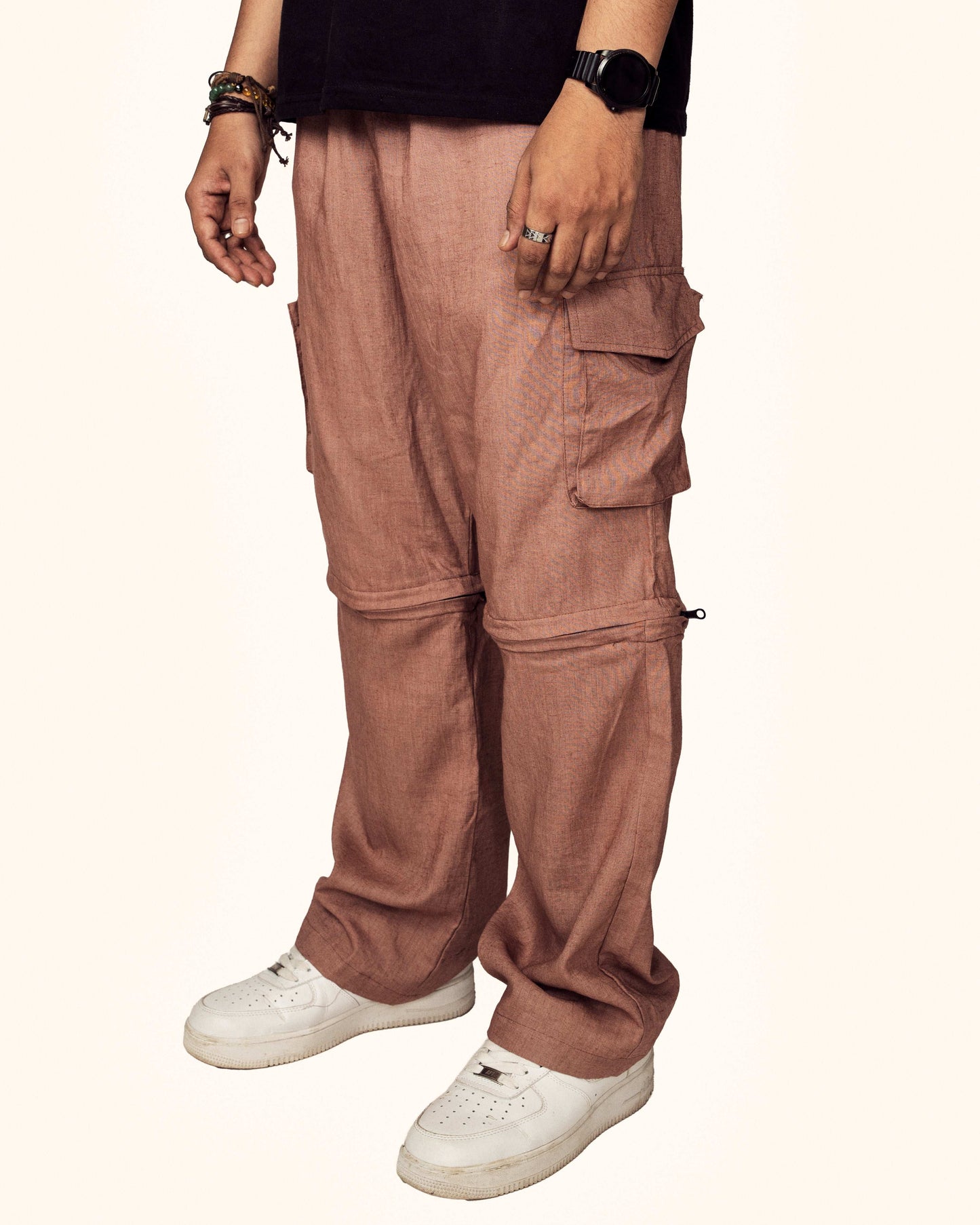 Zor Zor Lifestyle Pivot Cargo Chain Detachable Pants Black Brown