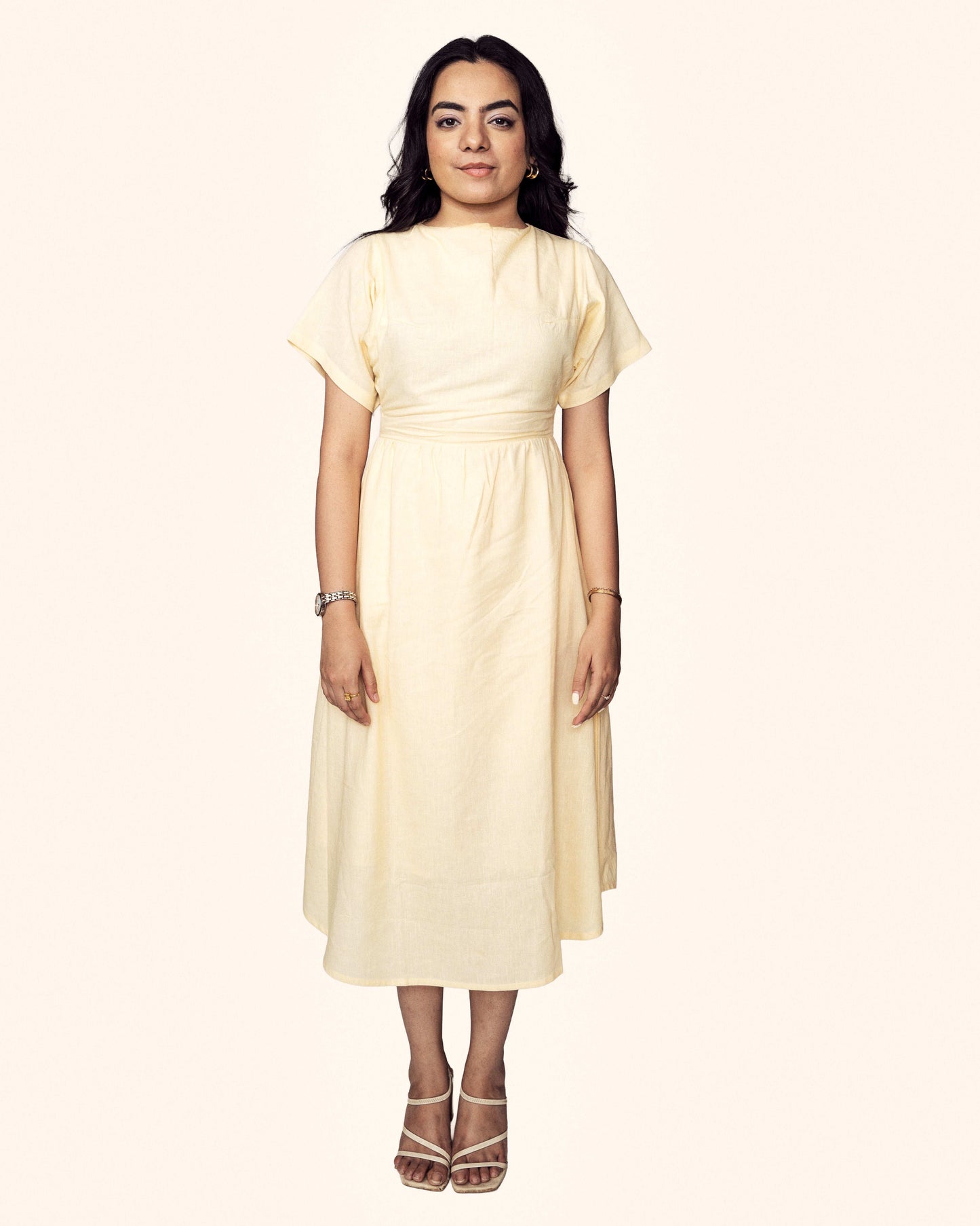 Zor Zor lifestyle solace dress kimono dress butter yellow cotton linen