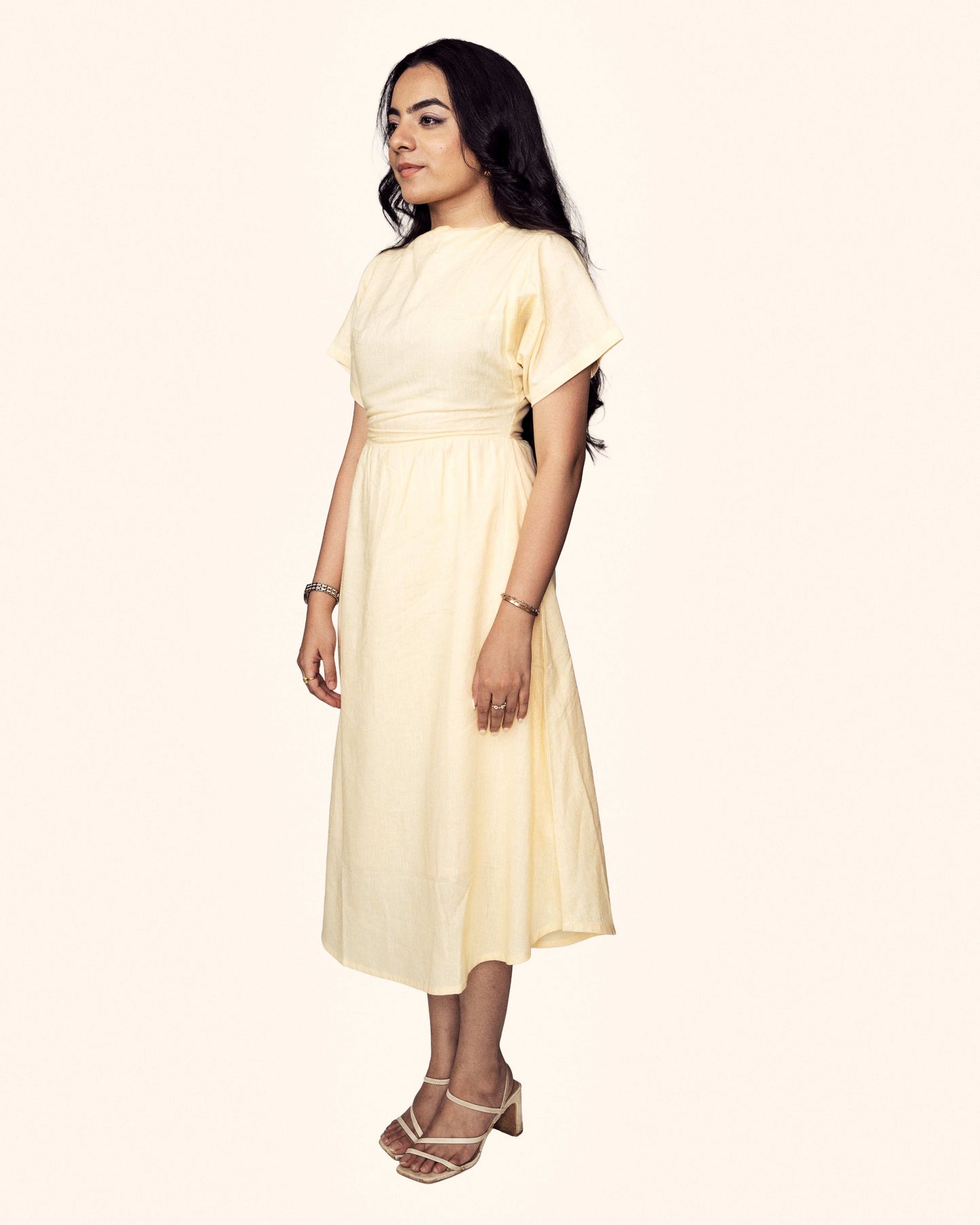 Zor Zor lifestyle solace dress kimono dress butter yellow cotton linen
