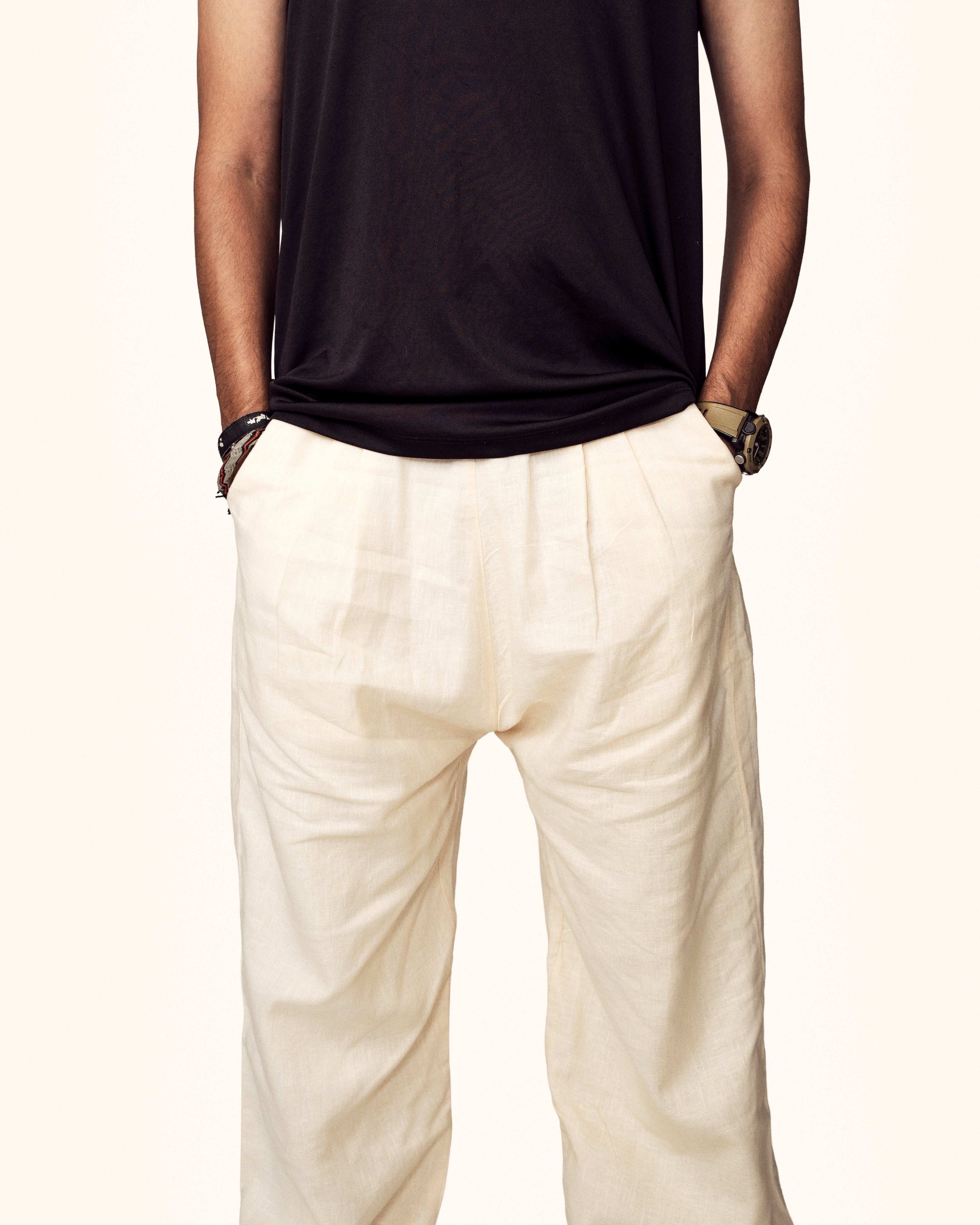 Zor Zor Lifestyle Ease Trousers Pleated Cotton Linen Pants