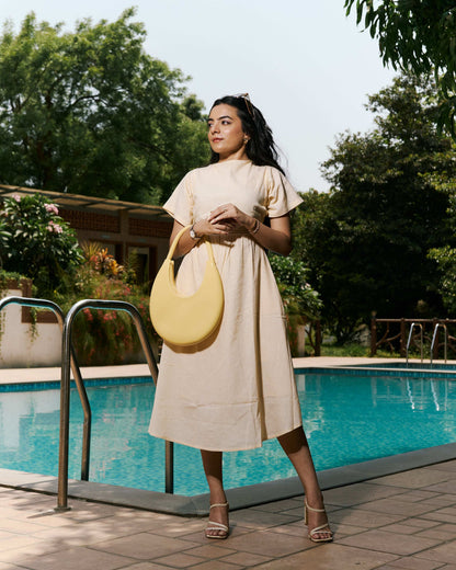 Zor Zor lifestyle solace dress kimono dress butter yellow cotton linen